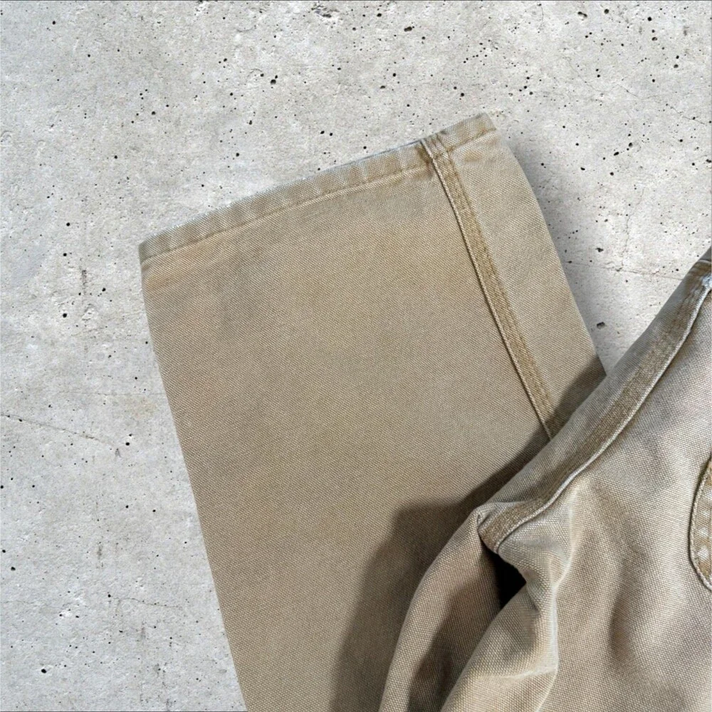 Carhartt Boys Youth Size 8 Carpenter Pants Canvas Duck Tan Brown Utility Jeans